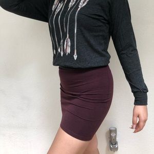 Burgundy Red Pencil Skirt
